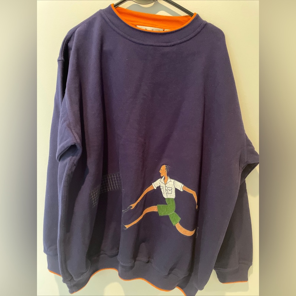 Retro Free by Falke tennis embroidered cotton sweater size XL